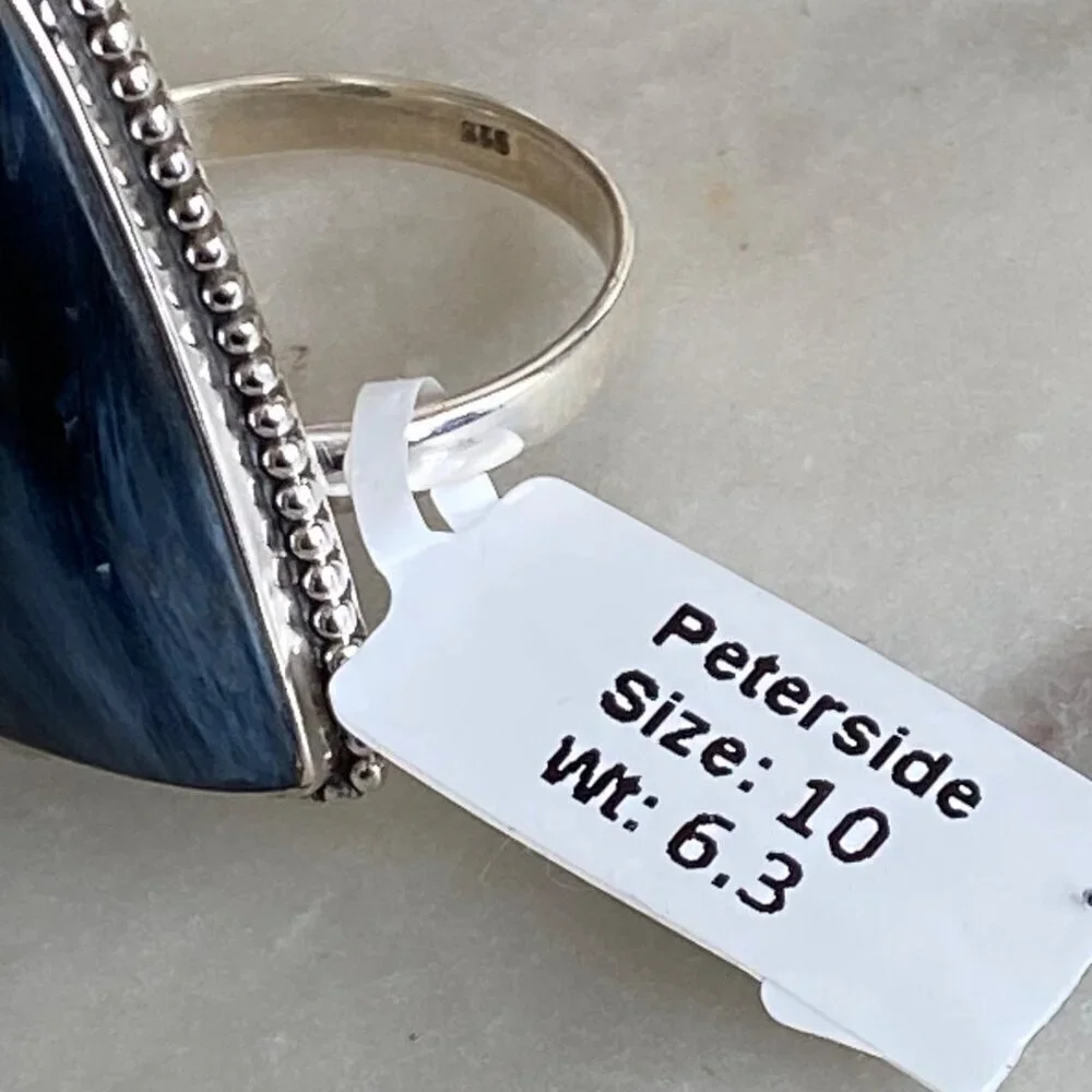 NEW Peterside and Beaded Border Sterling Silver Ring Size 10